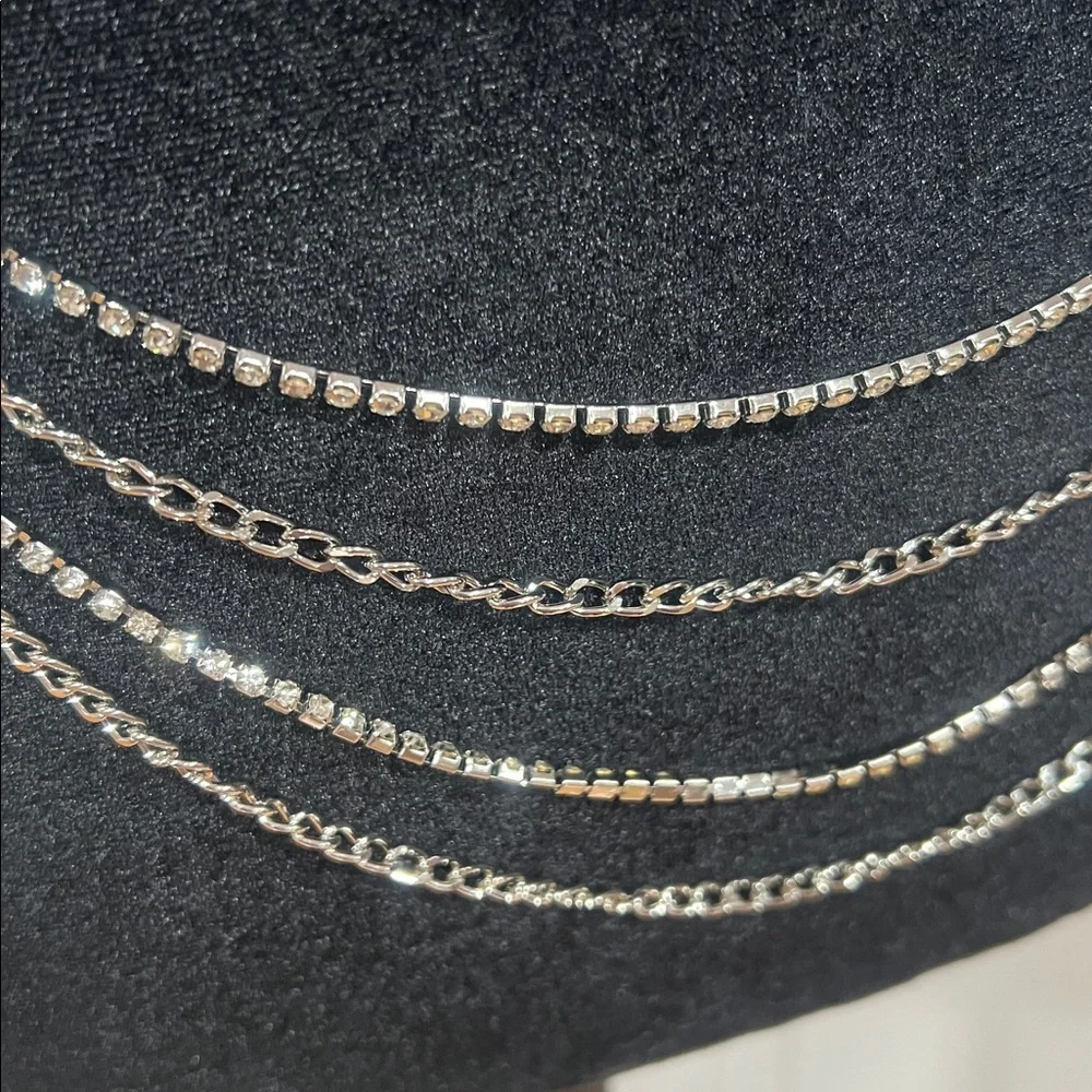 NEW🌹Stylish Multi-Layer Rhinestone Fringed Silver Waist Chain